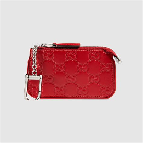 gucci signature key case red|gucci keychain vintage.